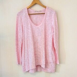 🌺 Soft Surroundings Pink Striped Long Sleeve Top